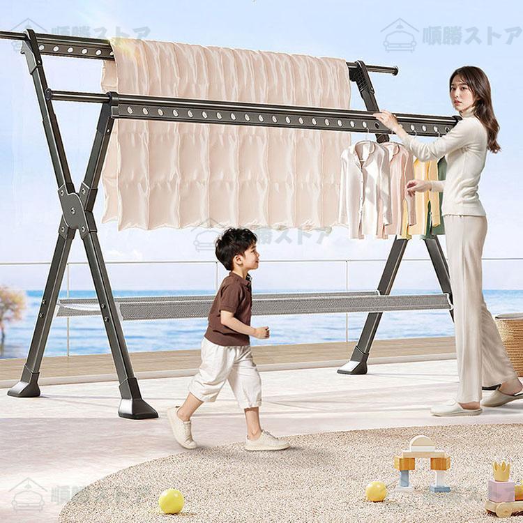 室内物干し 物干し台 洗濯用品 屋外 外風に強い ベランダ物干し 多機能物干し台 布団干し 物干しスタンド 伸縮 ステンレス 洗濯物干し 収納 洗濯ハンガー | ブランド登録なし | 09