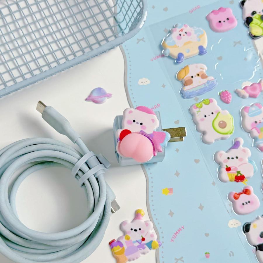 4枚セット おしり シール ボンボンドロップシール 3D立体シール 手帳 シール手帳 ぷにぷに シール おしりシール スクイーズ ぷにぷにシール キャラクター | ブランド登録なし | 13