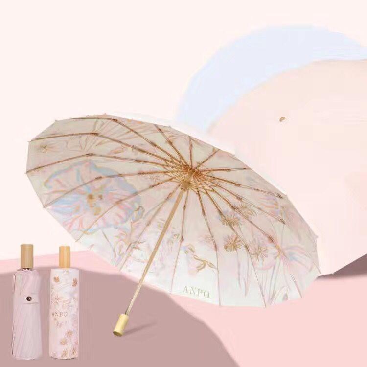 2024新作傘 晴雨兼用 UVカット100% 完全遮光 折りたたみ傘 日傘 雨傘 おしゃれ 晴雨兼用 花柄 すみれ レディース 折り畳み傘 耐風撥水 紫外線遮断 16本骨 | ブランド登録なし | 03