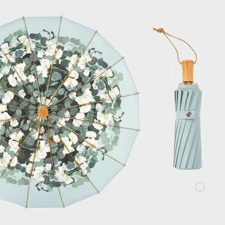 2024新作傘 晴雨兼用 UVカット100% 完全遮光 折りたたみ傘 日傘 雨傘 おしゃれ 晴雨兼用 花柄 すみれ レディース 折り畳み傘 耐風撥水 紫外線遮断 16本骨 | ブランド登録なし | 05