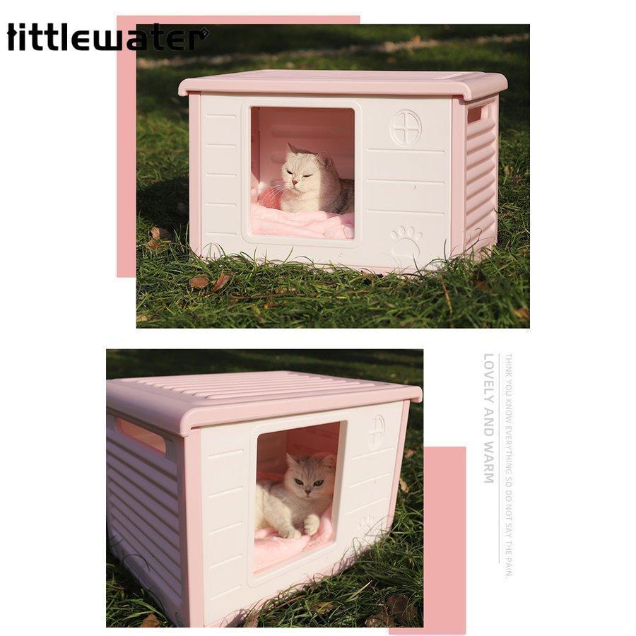 ペットハウス 猫ハウス キャットハウス 犬小屋 野良猫 避難所 洗える 滑り止め 防寒 雨よけ 防風 小型犬 取り外し 組み立て簡単 屋内 屋外 冬 春 夏 通年用 | ブランド登録なし | 11