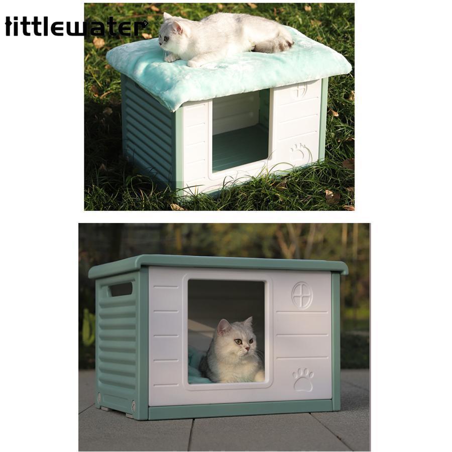 ペットハウス 猫ハウス キャットハウス 犬小屋 野良猫 避難所 洗える 滑り止め 防寒 雨よけ 防風 小型犬 取り外し 組み立て簡単 屋内 屋外 冬 春 夏 通年用 | ブランド登録なし | 13