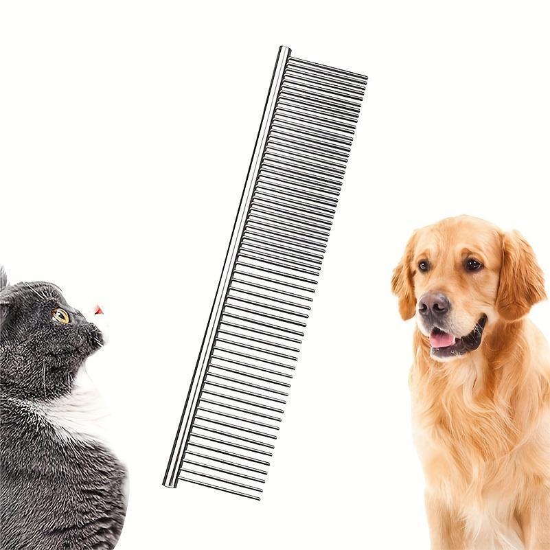 ステンレススチール製犬用グルーミングコーム、ペット用スリッカーブラシ、犬、猫、ウサギ、ハムスター、小動物用、もつれを解く、毛の抜け落ち、グルーミング | ブランド登録なし | 01