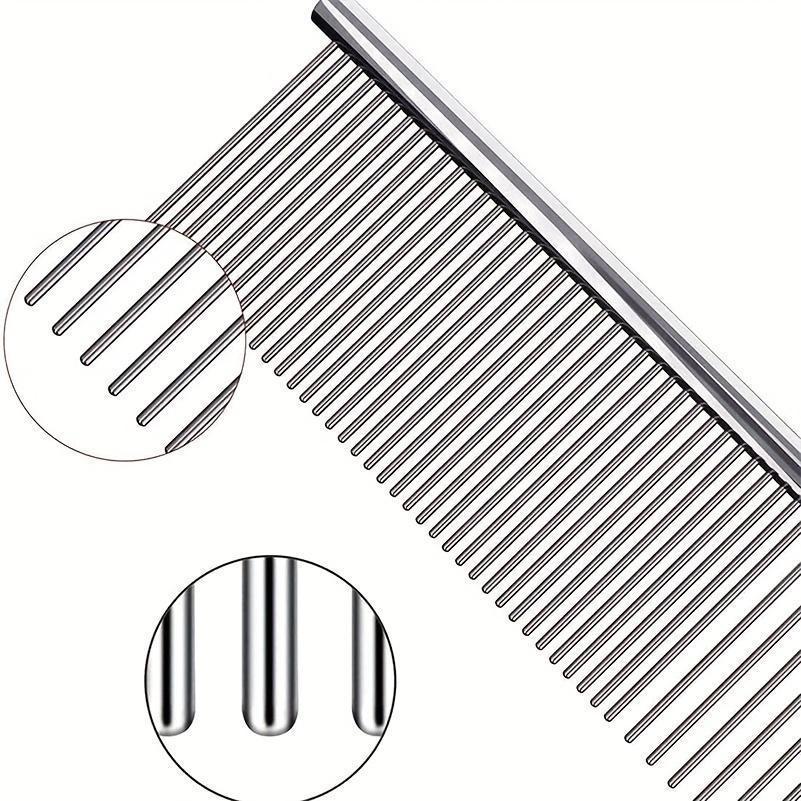 ステンレススチール製犬用グルーミングコーム、ペット用スリッカーブラシ、犬、猫、ウサギ、ハムスター、小動物用、もつれを解く、毛の抜け落ち、グルーミング | ブランド登録なし | 04