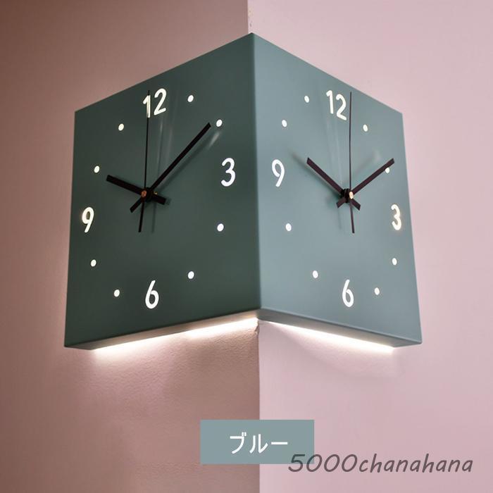 壁掛け時計 掛け時計 おしゃれ 両面コーナーデザイン サイレント 静音 クオーツ時計 軽量 個性的 シンプル オシャレ モダン インテリア適合 見やすい文字盤 | ブランド登録なし | 01
