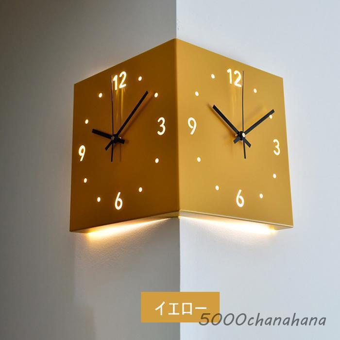 壁掛け時計 掛け時計 おしゃれ 両面コーナーデザイン サイレント 静音 クオーツ時計 軽量 個性的 シンプル オシャレ モダン インテリア適合 見やすい文字盤 | ブランド登録なし | 02