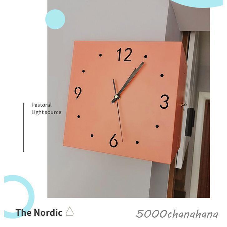 壁掛け時計 掛け時計 おしゃれ 両面コーナーデザイン サイレント 静音 クオーツ時計 軽量 個性的 シンプル オシャレ モダン インテリア適合 見やすい文字盤 | ブランド登録なし | 08