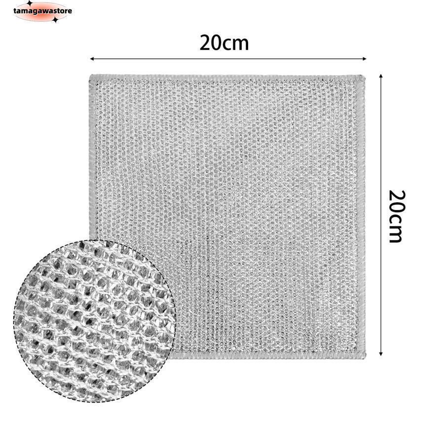 金属ワイヤーふきん リバーシブル竹炭キッチンクロス ワイヤーふきん 食器洗い 食器拭き キッチンタオル 吸水性?油汚れ対策 両面使用 乾湿両用 ワイヤーふきん | ブランド登録なし | 04