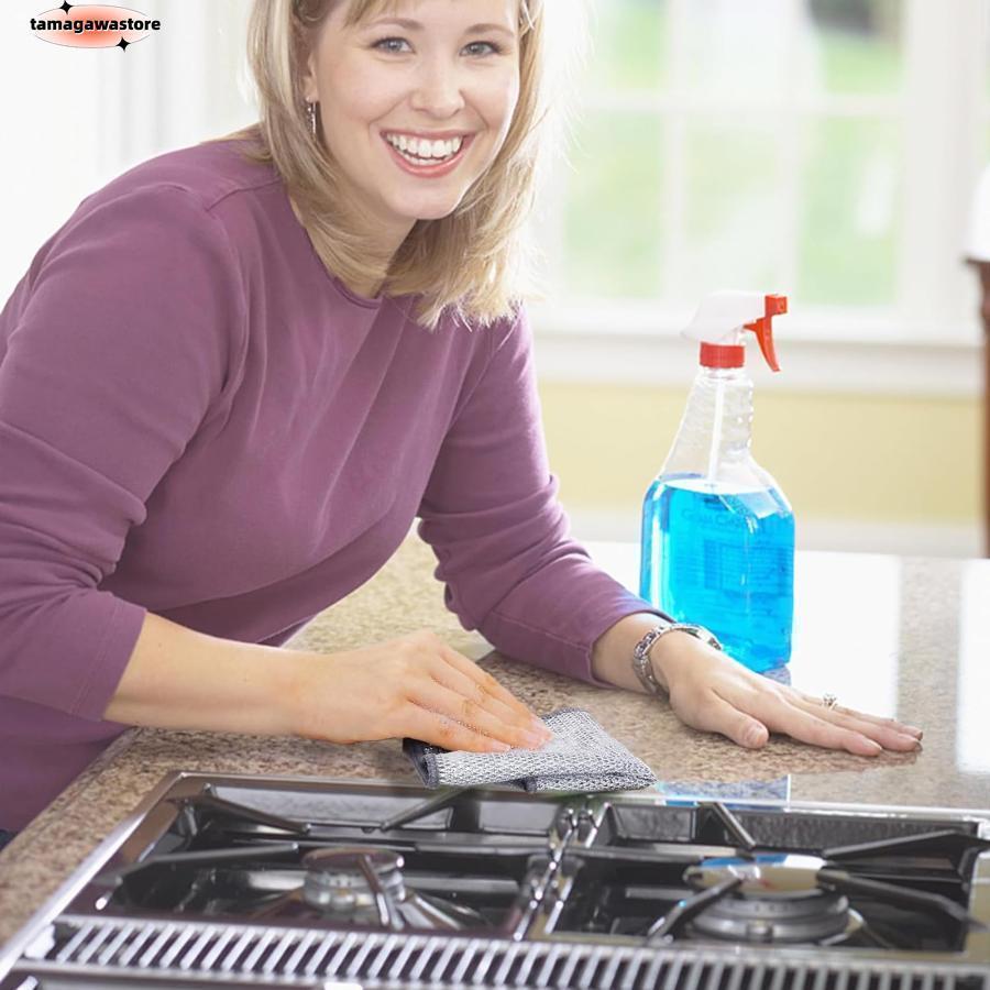 金属ワイヤーふきん リバーシブル竹炭キッチンクロス ワイヤーふきん 食器洗い 食器拭き キッチンタオル 吸水性?油汚れ対策 両面使用 乾湿両用 ワイヤーふきん | ブランド登録なし | 05