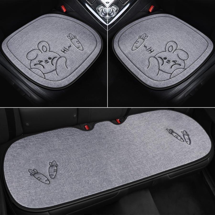 車の座布団 シートカバー3枚組セット カー用品 カーシートカバー シートクッション 車用座席シート アイスシルククールカー 通気性 車ざぶとん 滑り止め付き 前 | ブランド登録なし | 06