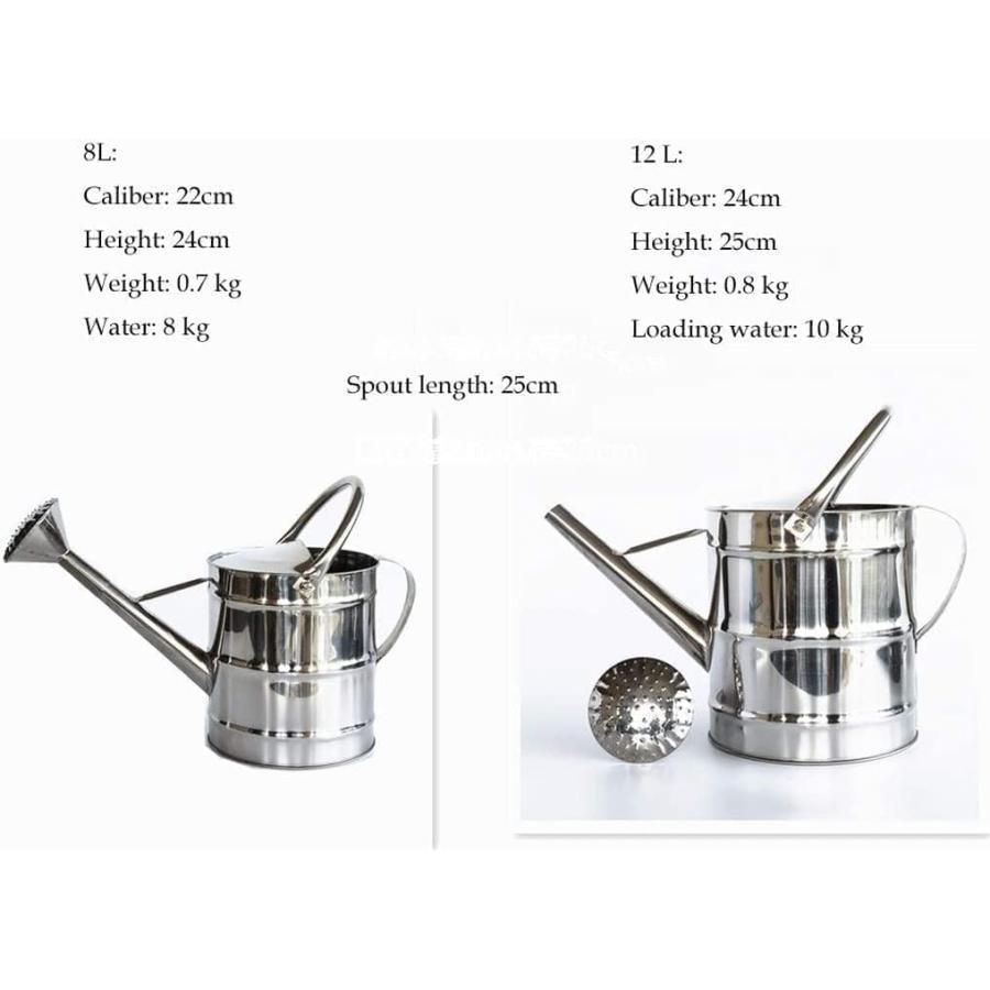 じょうろ ステンレス鋼 じょうろ 園芸じょうろ 大容量 8L/12L 散水ジョーロ 植物園 じょうろ 緑の植物のじょうろ用の防錆粉体塗装を施した亜鉛メッキ鋼じょうろ | ブランド登録なし | 06