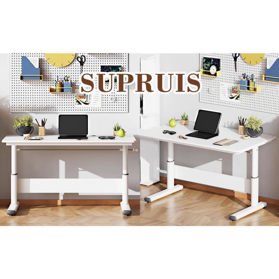 デスク 机 昇降式 高さ調整 75-95cm PCデスク ホワイト 幅80/100cm /120cm奥行60cm 木製 テレワーク 昇降 手動 パソコンデスク ゲーミングデスク 組立簡単 |  | 17