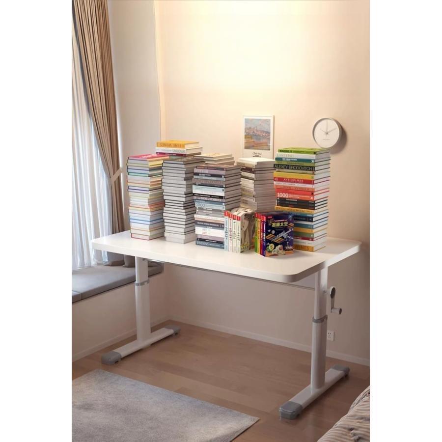 デスク 机 昇降式 高さ調整 75-95cm PCデスク ホワイト 幅80/100cm /120cm奥行60cm 木製 テレワーク 昇降 手動 パソコンデスク ゲーミングデスク 組立簡単 |  | 06