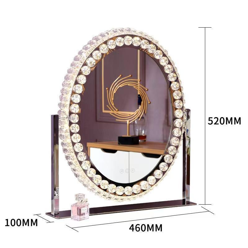 女優ミラー おしゃれ クリスタル 三色調光?無段階調光 LEDライト付き ドレッサー ハリウッドミラー 化粧鏡 女優鏡 卓上ミラー LEDミラー スタンドミラー | ブランド登録なし | 11