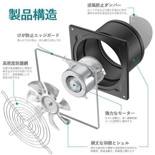 Okryain 換気扇 150mm 家庭用工業換気扇 風量525m3/h 中間取付形ダクトファン 業務用換気扇 大風量 強力 ダクト用換気扇 天 | ブランド登録なし | 02