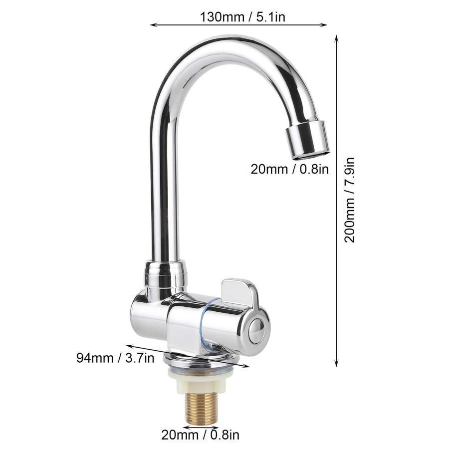 RV蛇口 シングル冷水蛇口 洗面器蛇口 360度回転1/2インチ RVキャンピングカー用取り付けネジ |  | 01
