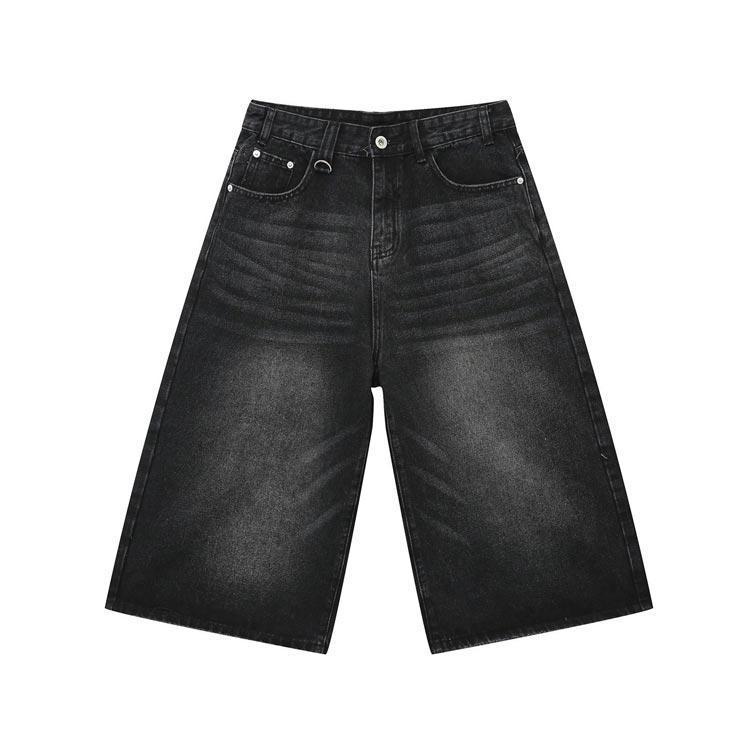 デニム ハーフパンツ デニムパンツ ジーンズ 春 7分丈 レディース メンズ クロップド丈 春服 ショートパンツ ワイド クロップドパンツ デニムパン | ブランド登録なし | 04