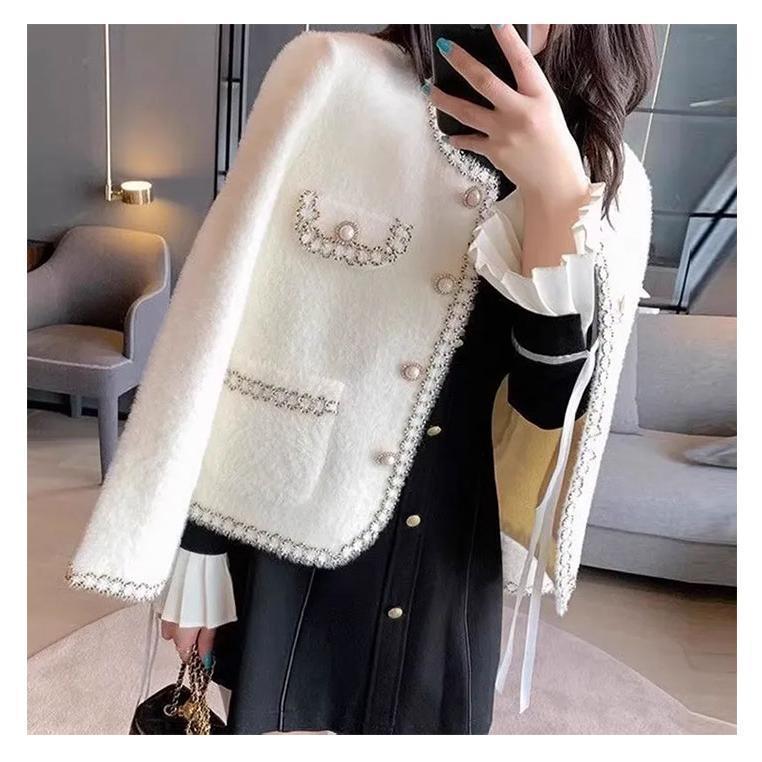 ツイードジャケット風 カーディガン レディース アウター ふわふわ ニットカーディガン ジャケット 羽織り 春 秋 冬 暖かい 可愛い 長袖 フォーマ | ブランド登録なし | 10