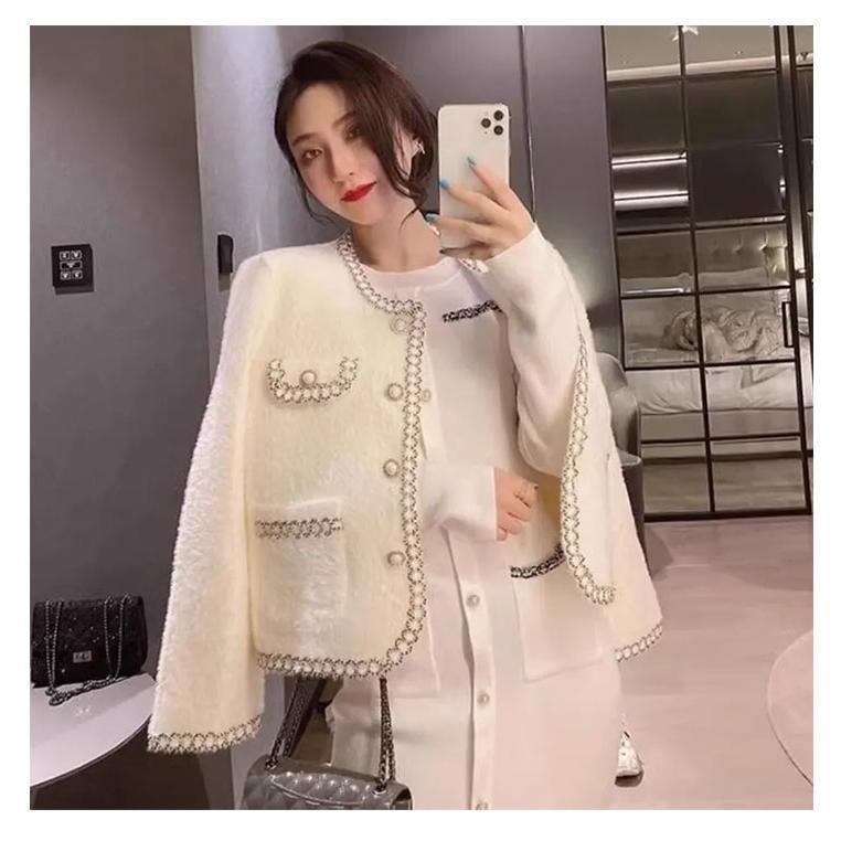 ツイードジャケット風 カーディガン レディース アウター ふわふわ ニットカーディガン ジャケット 羽織り 春 秋 冬 暖かい 可愛い 長袖 フォーマ | ブランド登録なし | 12