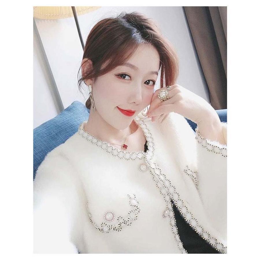 ツイードジャケット風 カーディガン レディース アウター ふわふわ ニットカーディガン ジャケット 羽織り 春 秋 冬 暖かい 可愛い 長袖 フォーマ | ブランド登録なし | 13