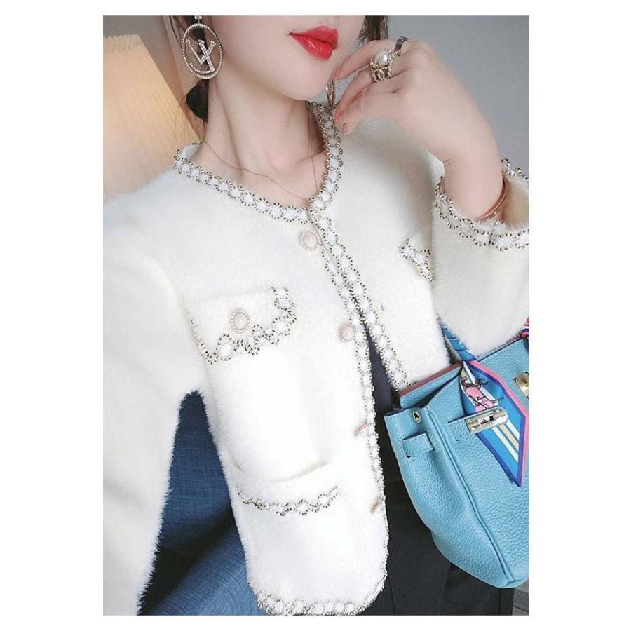 ツイードジャケット風 カーディガン レディース アウター ふわふわ ニットカーディガン ジャケット 羽織り 春 秋 冬 暖かい 可愛い 長袖 フォーマ | ブランド登録なし | 15