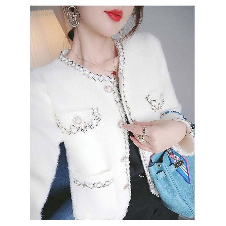 ツイードジャケット風 カーディガン レディース アウター ふわふわ ニットカーディガン ジャケット 羽織り 春 秋 冬 暖かい 可愛い 長袖 フォーマ | ブランド登録なし | 16