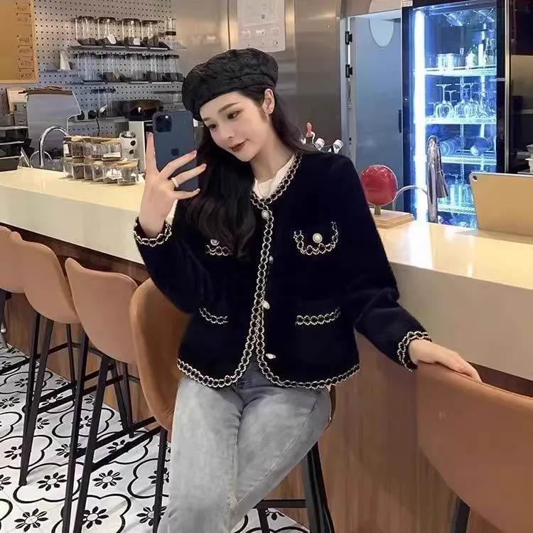 ツイードジャケット風 カーディガン レディース アウター ふわふわ ニットカーディガン ジャケット 羽織り 春 秋 冬 暖かい 可愛い 長袖 フォーマ | ブランド登録なし | 02