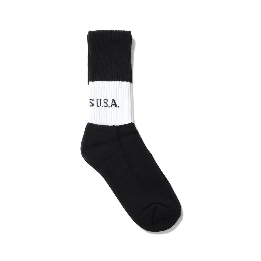 【P5倍 / SALE】2Tone Socks-BLACK (GRSS19-006) Guess Green Label(ゲスグリーンレーベル) | GUESS GREEN LABEL | 01