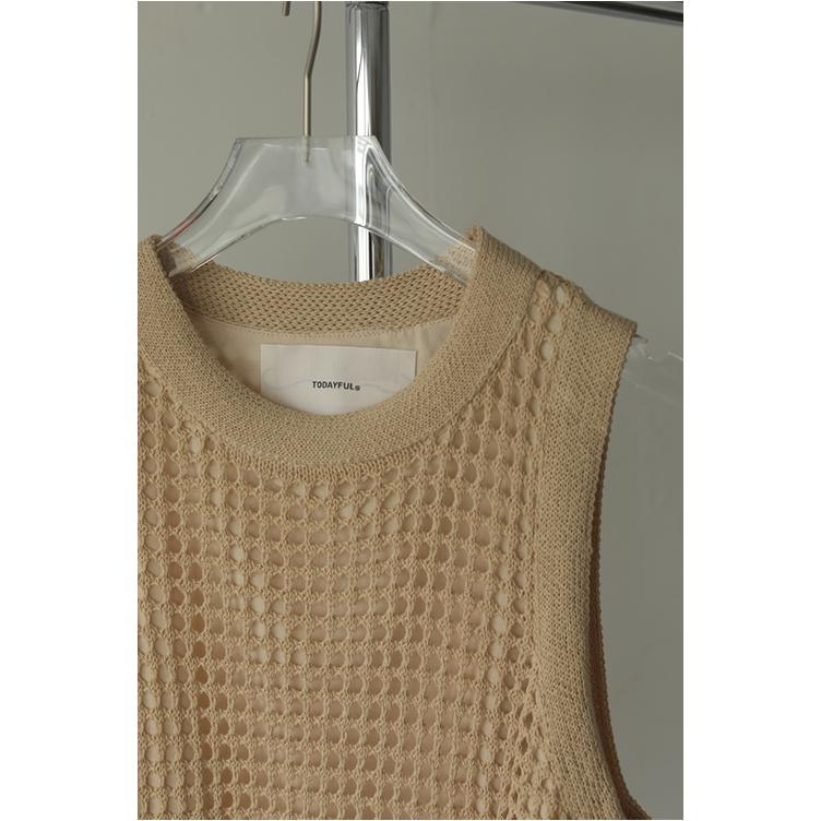 【SALE】TODAYFUL トゥデイフル  Mesh Knit Tops -BEIGE(12110501) | TODAYFUL | 06
