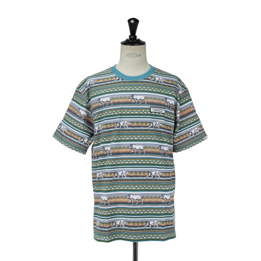 【P5倍】Printed LION Stripe Tee/Blue(TN21STS036) Thisisneverthat(ディスイズネバーザット) | 