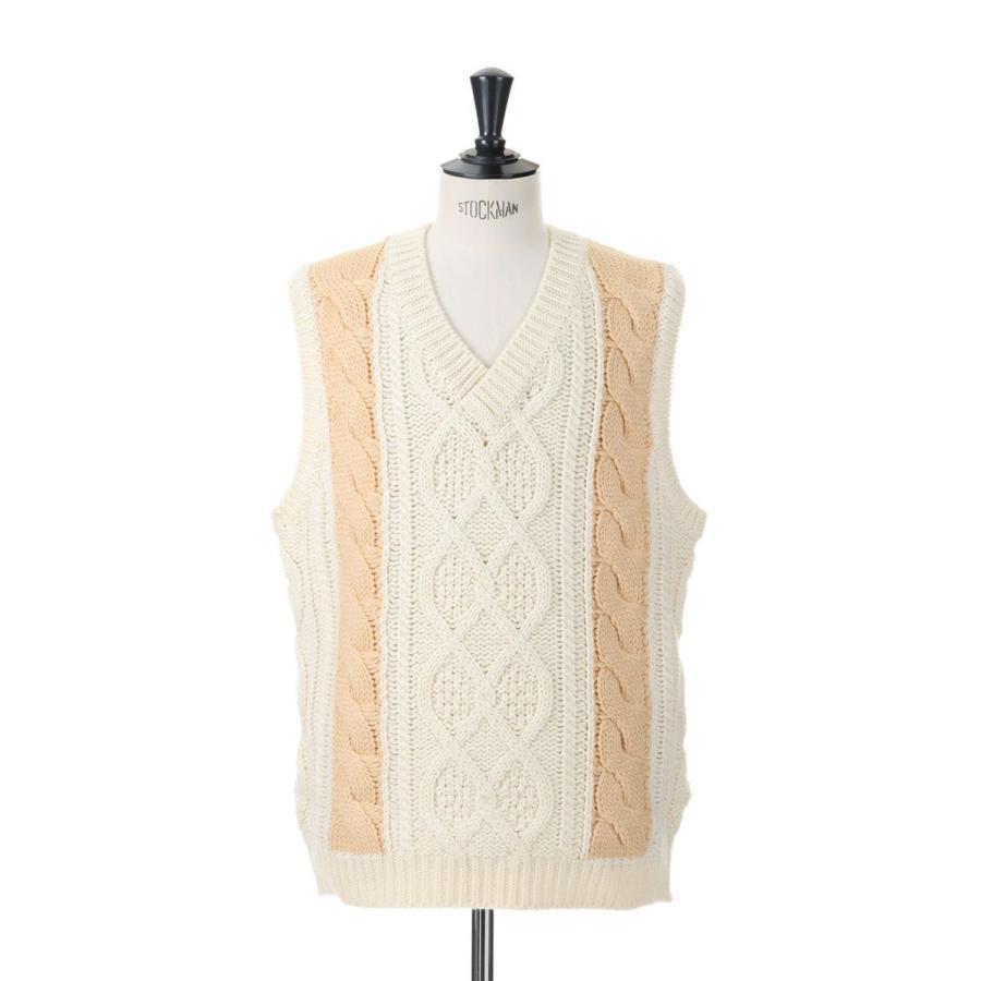 【P5倍 / SALE】Cable Stitch Vest(DWUB039)-White- Digawel(ディガウェル) | DIGAWEL