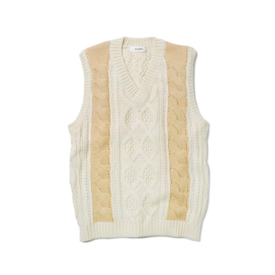 【P5倍 / SALE】Cable Stitch Vest(DWUB039)-White- Digawel(ディガウェル) | DIGAWEL | 04