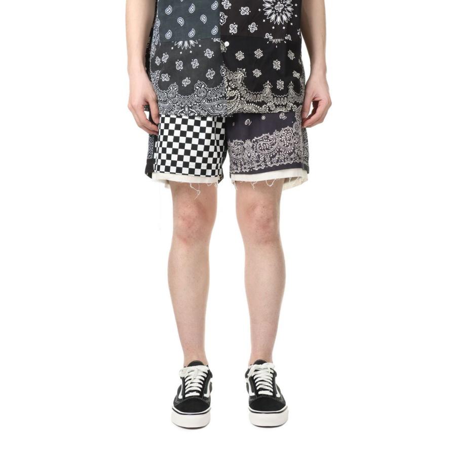 【SALE】BANDANA PATCH SHORT PANTS - BLACK / 3 #2 Children Of The Discordance(チルドレンオブザディスコーダンス) | Children of the discordance