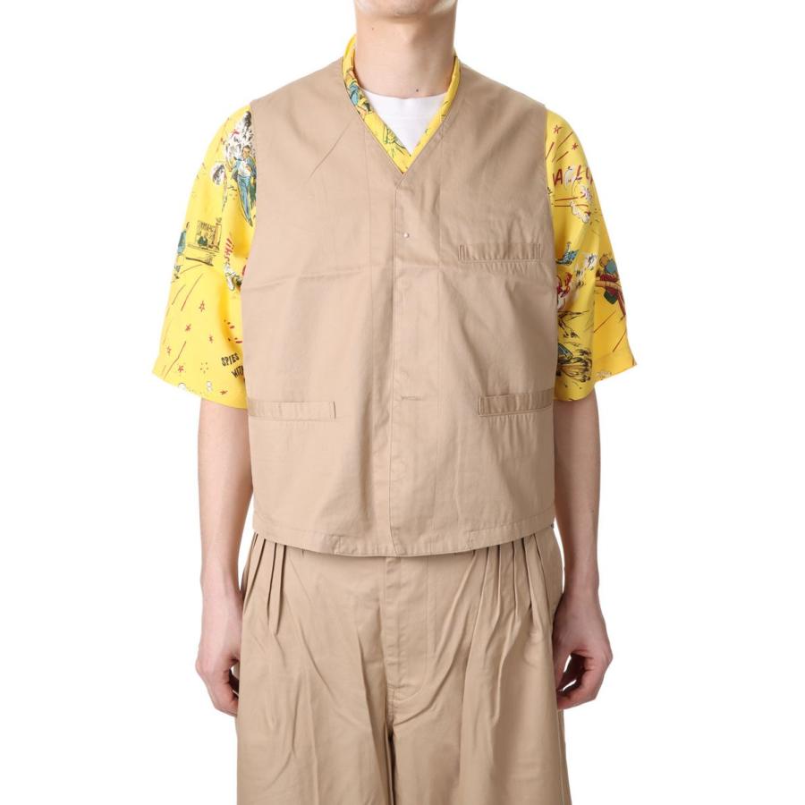 GABARDINE PEARL VEST / KHAKI (PC-027-1818) Porter Classic(ポータークラシック)