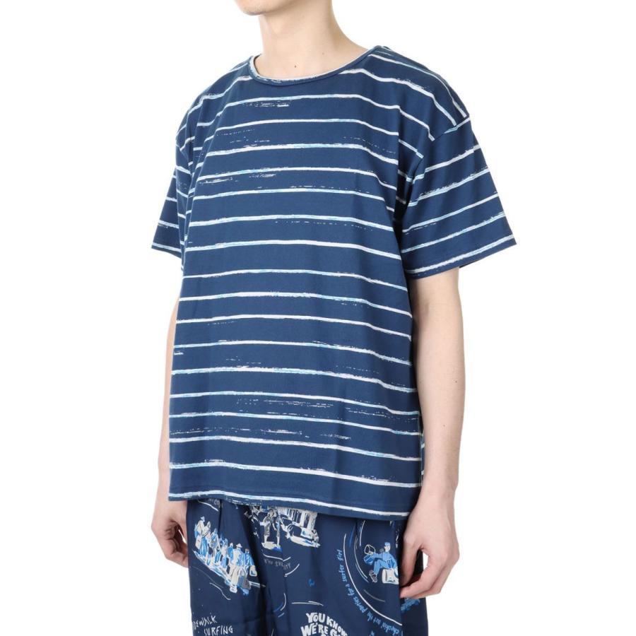 PORTER CLASSIC（ポータークラシック） ARTIST BORDER T-SHIRT / NAVY