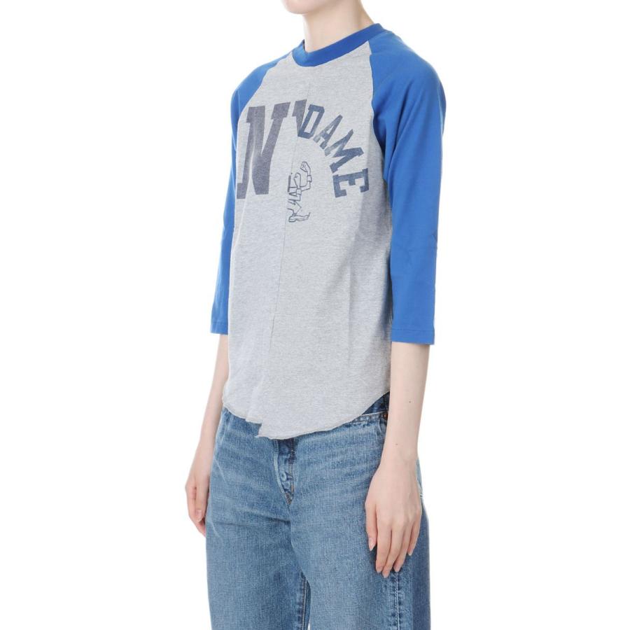 【P5倍 / SALE】Baseball top / Ladies size-GRAY/BLUE(cc22ss-07) 77circa -Women-(ナナナナサーカ) | 77circa | 01