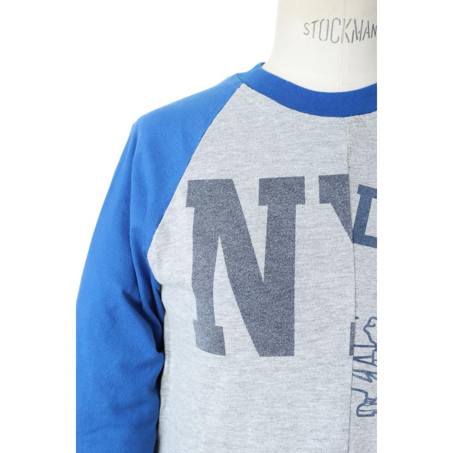 【P5倍 / SALE】Baseball top / Ladies size-GRAY/BLUE(cc22ss-07) 77circa -Women-(ナナナナサーカ) | 77circa | 08