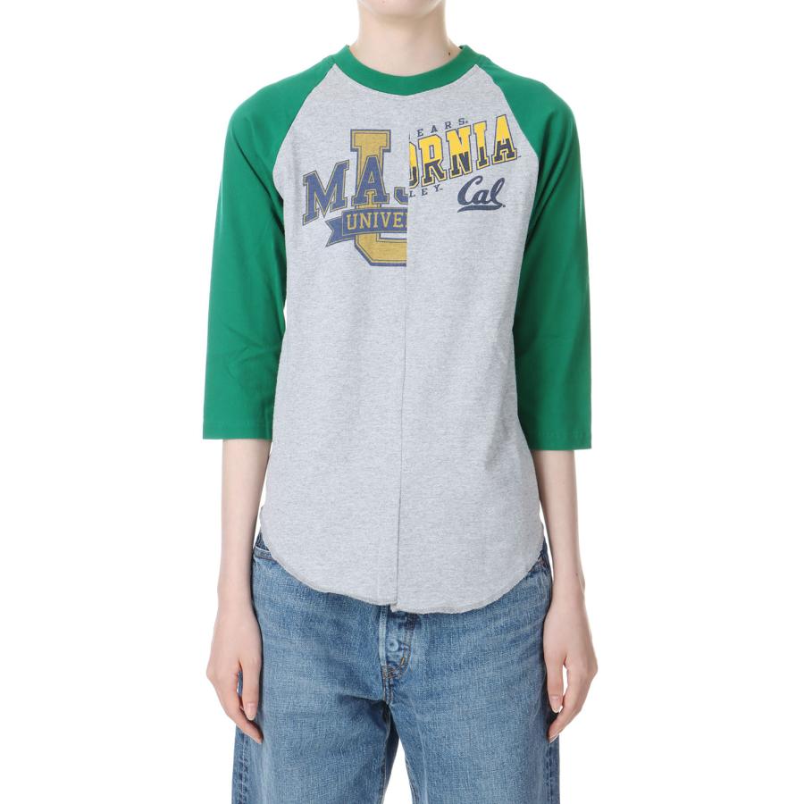 【P10倍】【SALE】Baseball top / Ladies size-GRAY/GREEN(cc22ss-07) 77circa -Women-(ナナナナサーカ) | 77circa