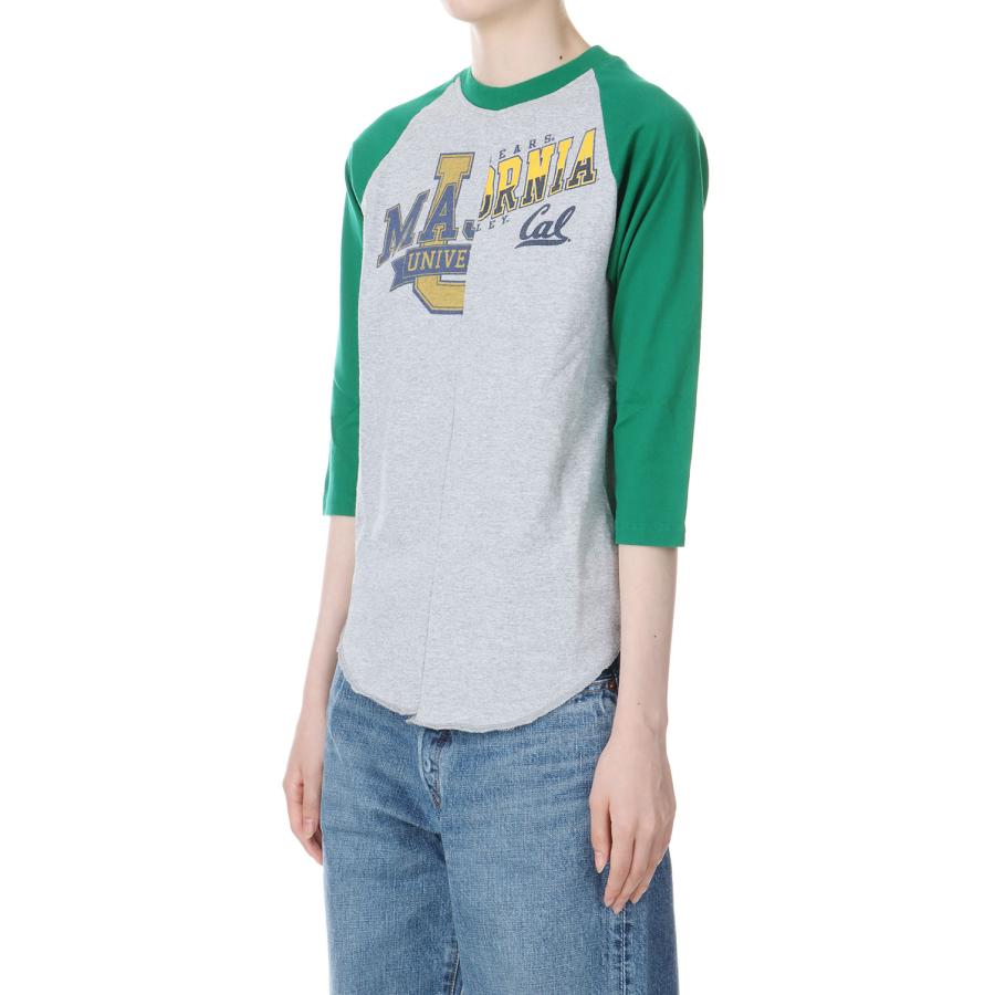 【P10倍】【SALE】Baseball top / Ladies size-GRAY/GREEN(cc22ss-07) 77circa -Women-(ナナナナサーカ) | 77circa | 01