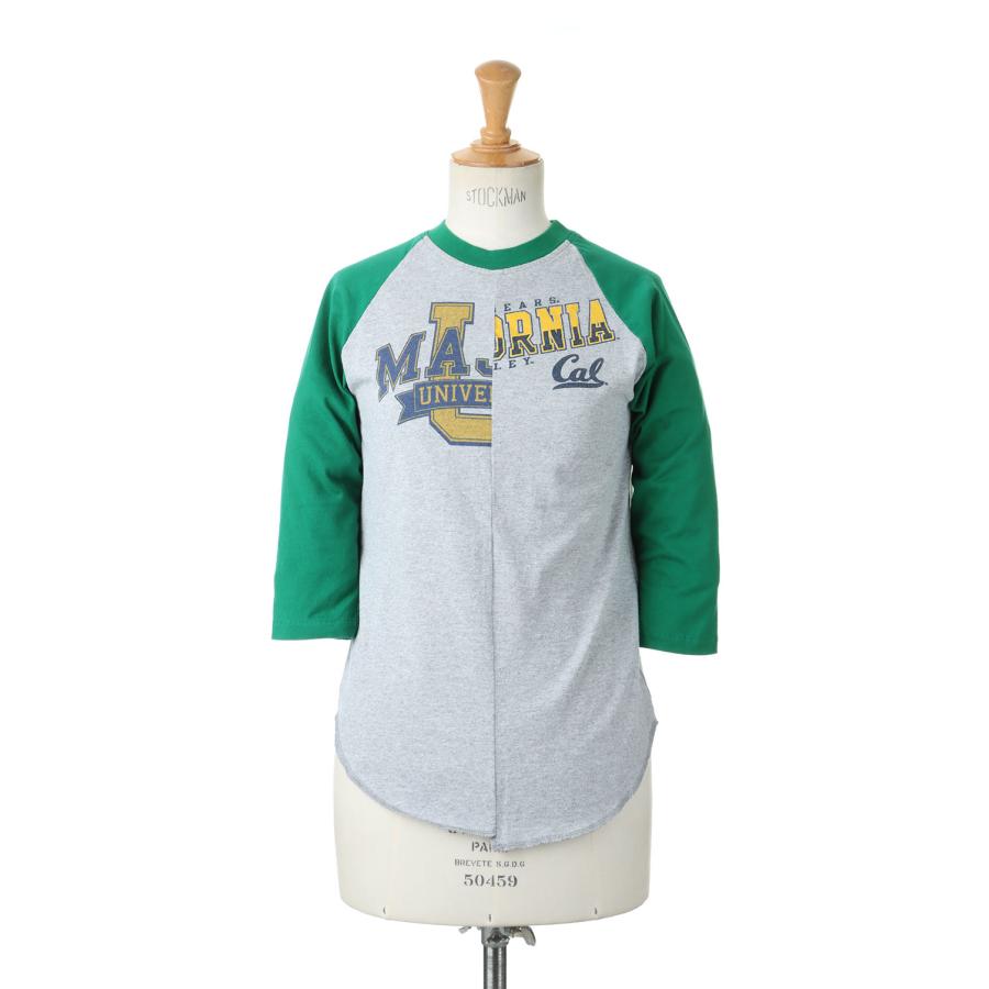 【P10倍】【SALE】Baseball top / Ladies size-GRAY/GREEN(cc22ss-07) 77circa -Women-(ナナナナサーカ) | 77circa | 05