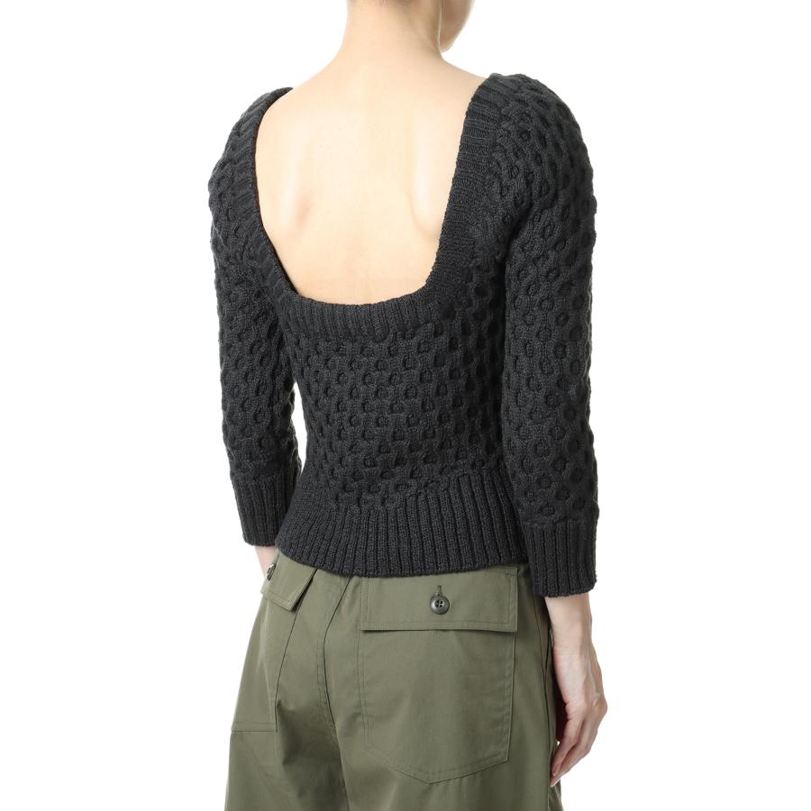 BACK OPEN HAND KNIT -Charcoal (21SS-5-N) Jun Mikami(ジュンミカミ) | JUN MIKAMI | 02