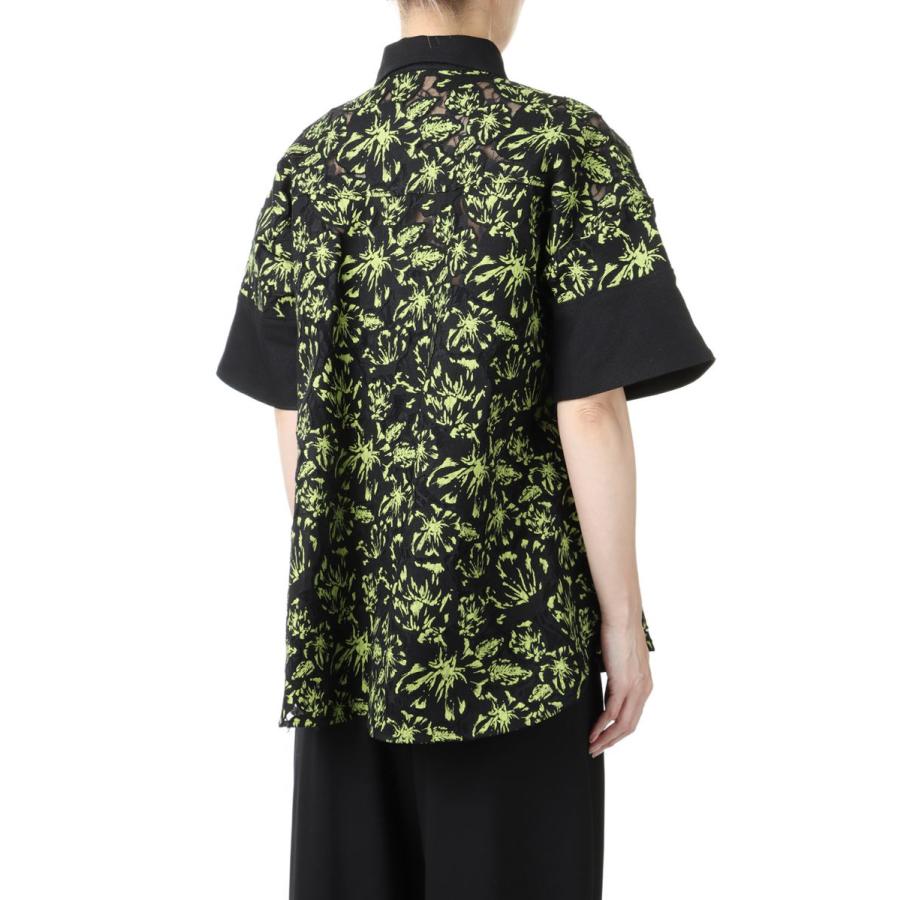 【P5倍 / SALE】Flower Lace Flare Shirt -BLACK MIX(E22SS/T-02) EBONY(エボニー) | EBONY | 02