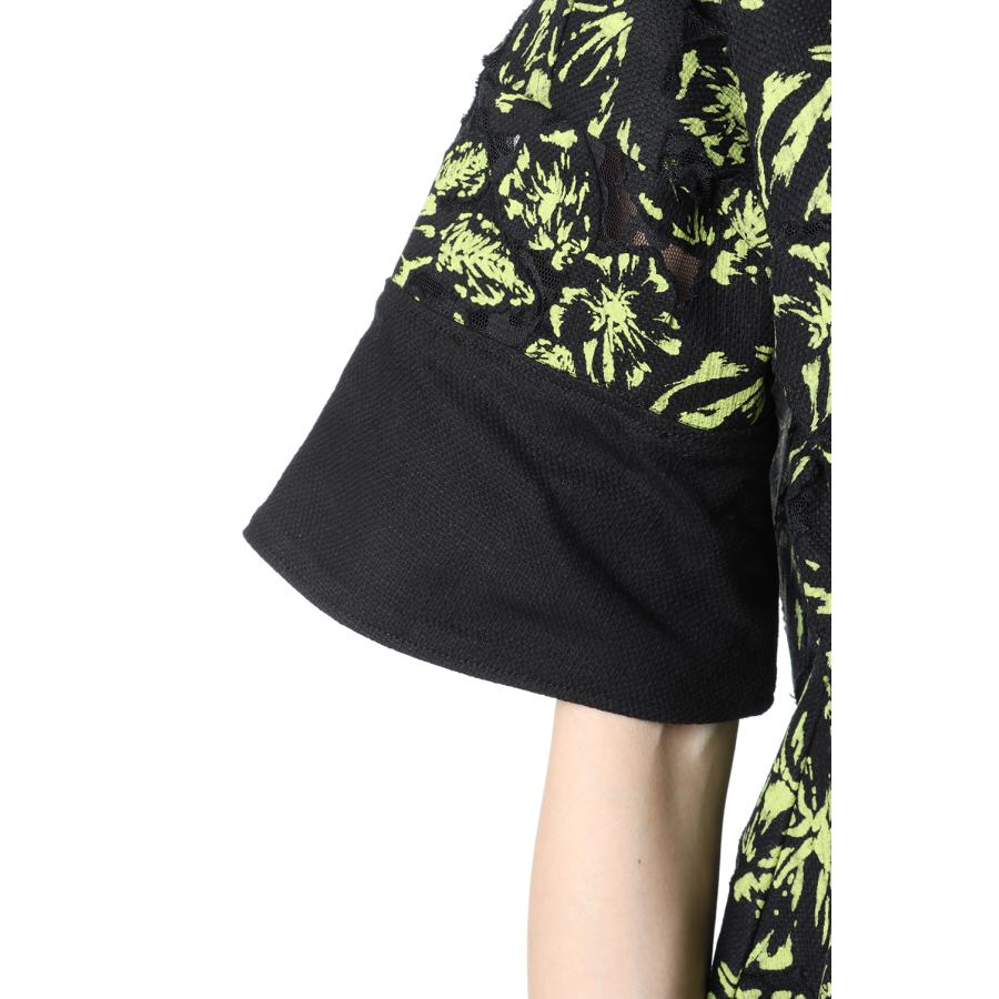 【P10倍】【SALE】Flower Lace Flare Shirt -BLACK MIX(E22SS/T-02) EBONY(エボニー) | EBONY | 04
