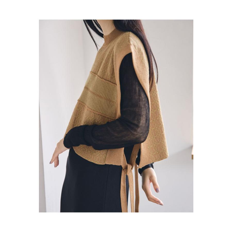 【SALE】TODAYFUL トゥデイフル  Jacquard Piping Vest -CAMEL (12210515) | TODAYFUL | 09
