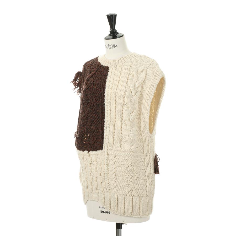 【SALE】Patchwork Handknit Vest (12220507) Todayful(トゥデイフル) | TODAYFUL | 01