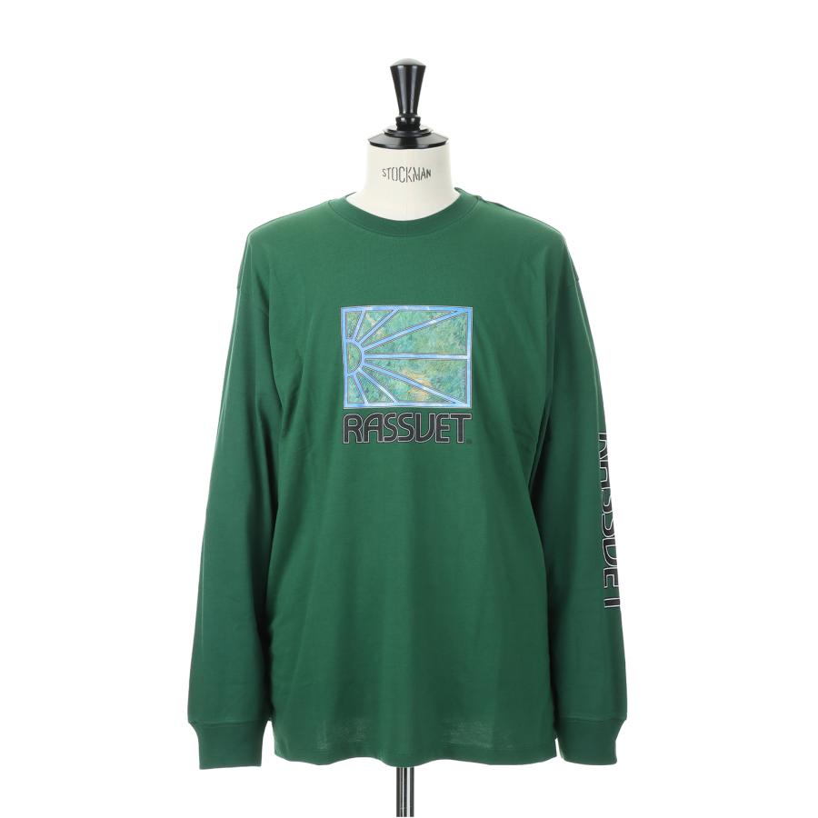 【P5倍 / SALE】MEN LS PAINTING TSHIRT KNIT/DARK GREEN(PACC11T012) RASSVET(ラスベート) | 