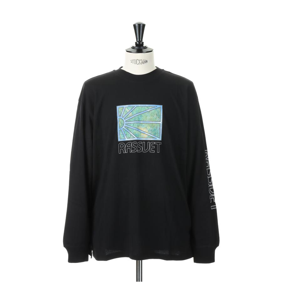 【P5倍 / SALE】MEN LS PAINTING TSHIRT KNIT/BLACK(PACC11T012) RASSVET(ラスベート) | 