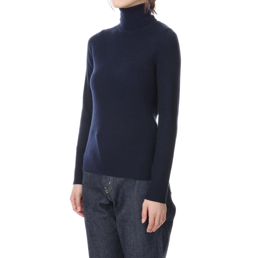 【P5倍 / SALE】14G merino wool rib turtleneck-NAVY(SL2W-009) SLOANE(スローン) | SLOANE | 01