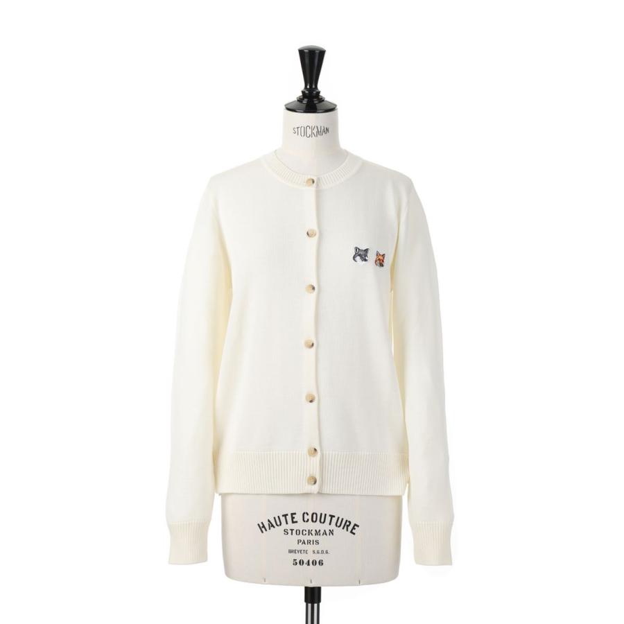 DOUBLE FOX HEAD PATCH ADJUSTED CARDIGAN-ECRU(GW00544KT1036) Maison Kitsune -Women-(メゾンキツネ) | 