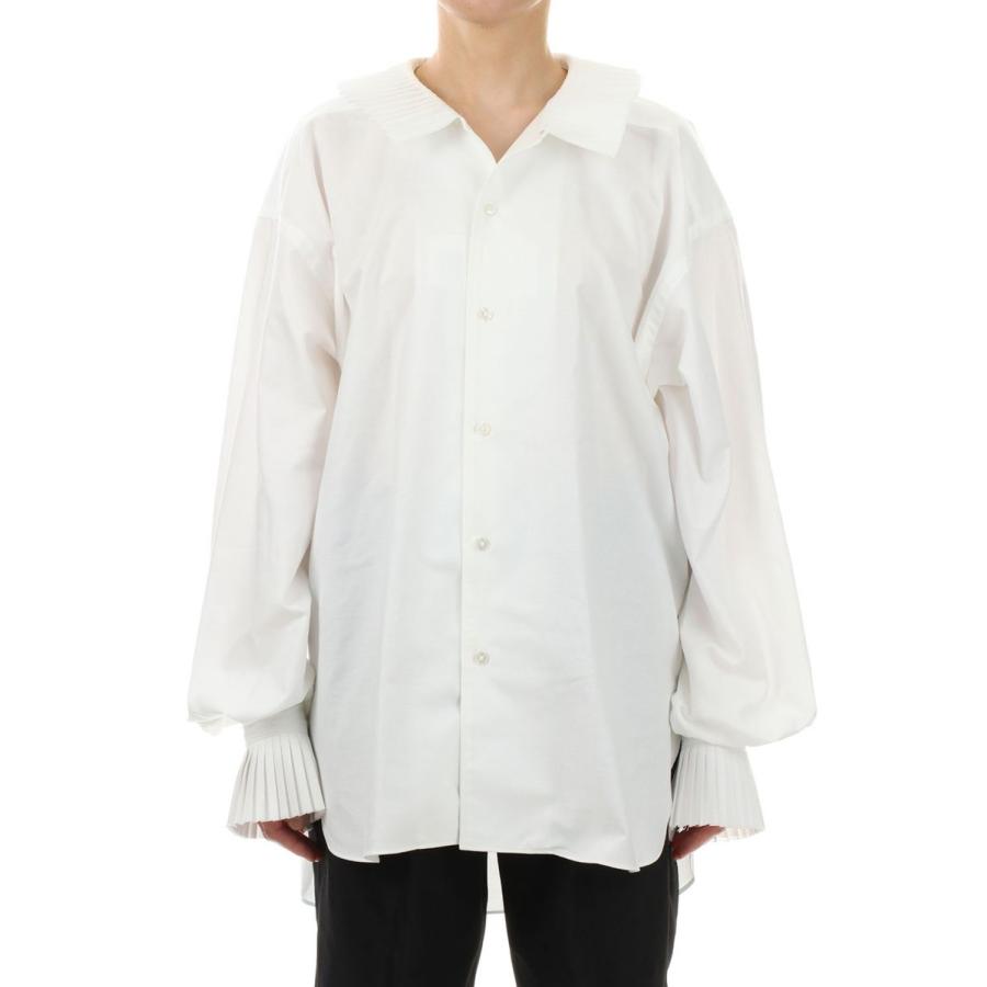 【P5倍 / SALE】PLEATS COLLAR OXFORD SHIRT -White (22AW-5H) Jun Mikami(ジュンミカミ) | JUN MIKAMI